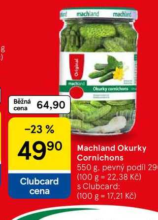 Machland Okurky Cornichons, 550 g