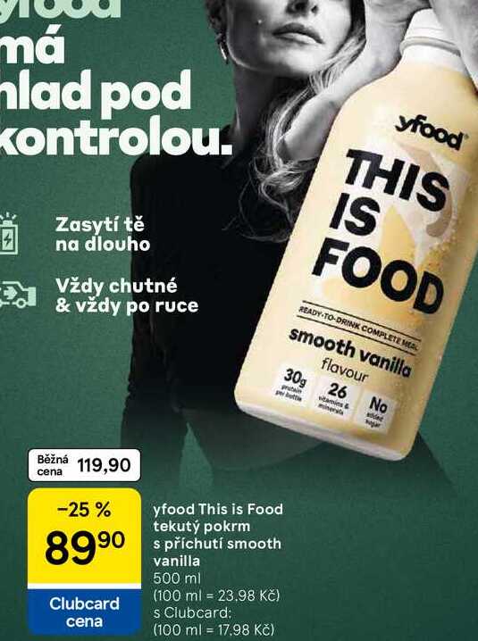 yfood This is Food tekutý pokrm s příchutí smooth vanilla, 500 ml