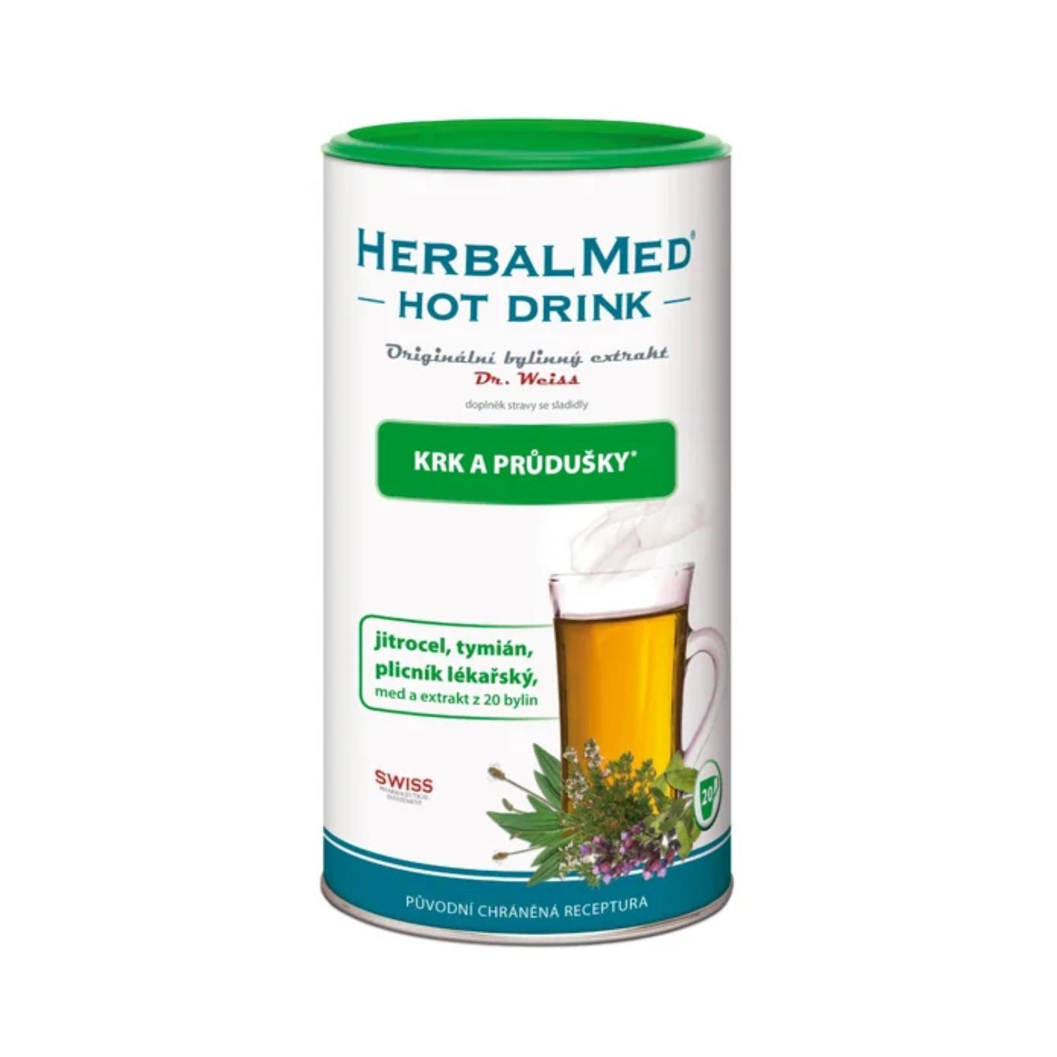 Dr. Weiss HerbalMed Hot Drink krk a průdušky 180 g