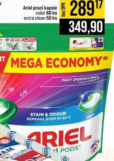 Ariel prací kapsle color 60 ks extra clean 50 ks 