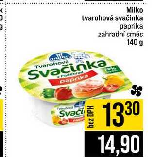 Milko tvarohová svačinka paprika zahradní směs 140 g