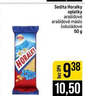 Sedita Horalky oplatky arašídové arašídové máslo čokoládové 50 g