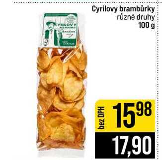 Cyrilovy brambůrky různé druhy 100 g