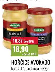 HOŘČICE AVOKÁDO kremžská, plnotučná, 288g 
