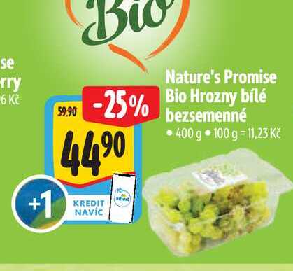   Nature's Promise Bio Hrozny bílé  400 g