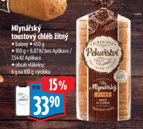 Mlynářský toustový chléb žitný 450 g