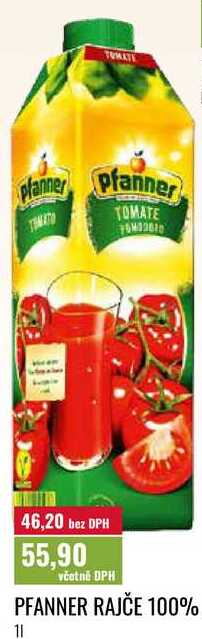 PFANNER RAJČE 100% 1l