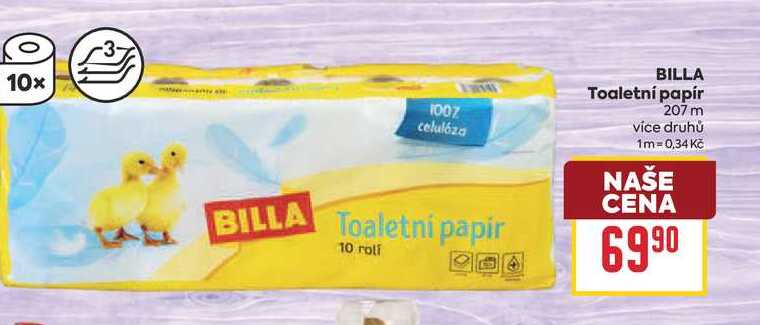 BILLA Toaletní papír 207 m