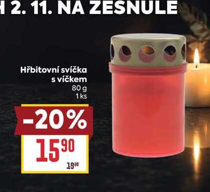 Hřbitovní svíčka s víčkem 80 g 