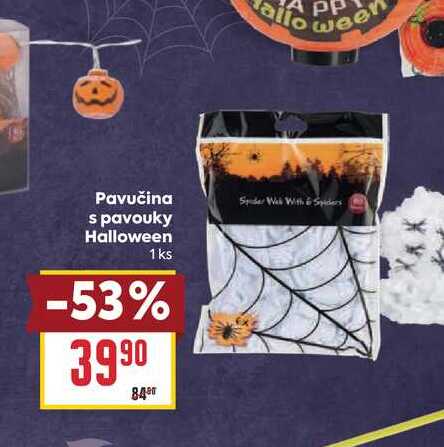 Pavučina s pavouky Halloween 1 ks 