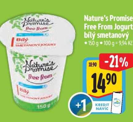 Nature's Promise Free From Jogurt bílý smetanový 150 g