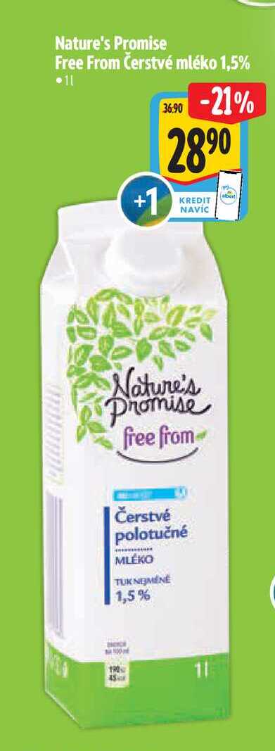 Nature's Promise Free From Čerstvé mléko 1,5% 1 l