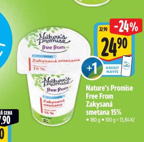 Nature's Promise Free From Zakysaná smetana 15% 180 g