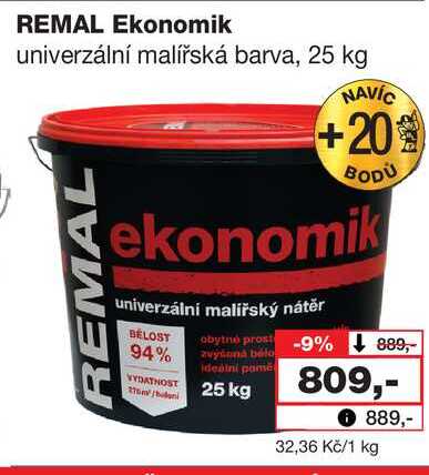 REMAL Ekonomik univerzální malířská barva, 25 kg