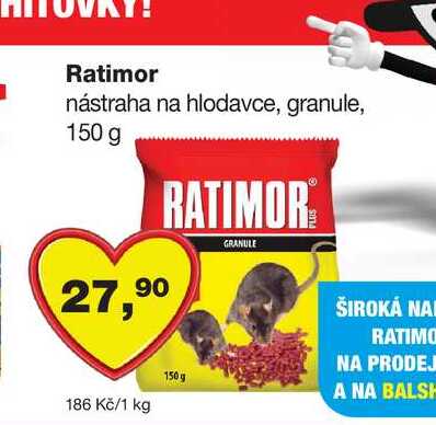 Ratimor nástraha na hlodavce, granule, 150 g