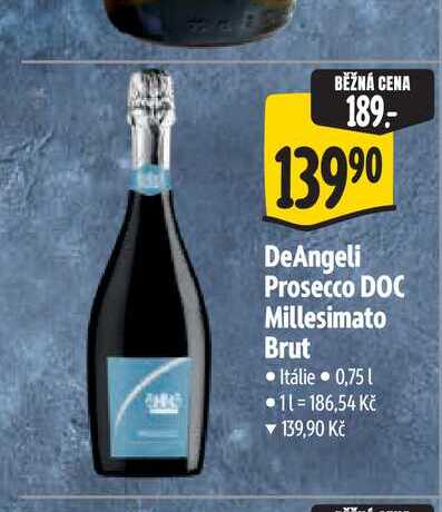 DeAngeli Prosecco DOC Millesimato Brut 0,75 l