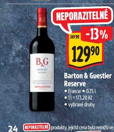   Barton & Guestier Reserve 0,75 l