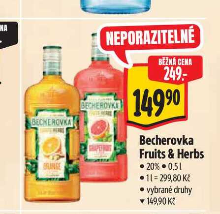  Becherovka Fruits & Herbs  0,5 l v akci