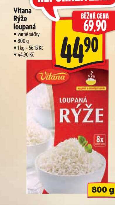 Vitana Rýže loupaná varné sáčky 800 g