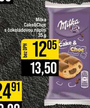 Milka Cake&Choc s čokoládovou náplní 35 g
