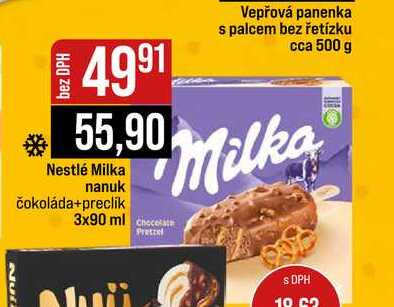 Nestlé Milka nanuk čokoláda+preclik 3x90 ml