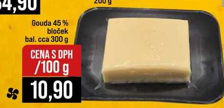 Gouda 45% bloček bal. cca 300 g 100g
