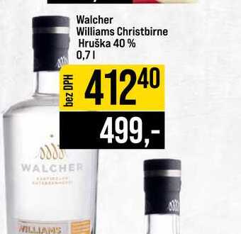 Walcher Williams Christbirne Hruška 40% 0,7l