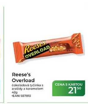Reese's Overload čokoládová tyčinka s arašídy a karamelem 42g