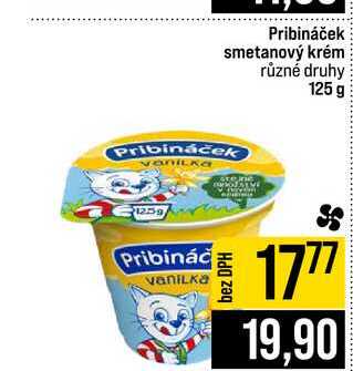 Pribináček smetanový krém různé druhy 125 g 