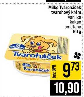 Milko Tvaroháček tvarohový krém vanilka kakao smetana 90 g 
