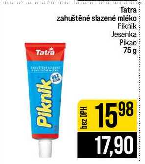 Tatra zahuštěné slazené mléko Piknik Jesenka Pikao 75g