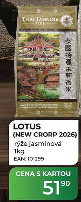 LOTUS (NEW CRORP 2026) rýže jasmínová 1kg