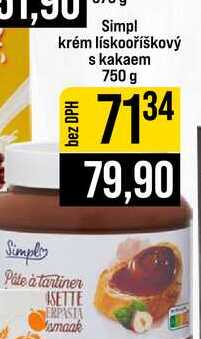 Simpl krém lískooříškový s kakaem 750 g