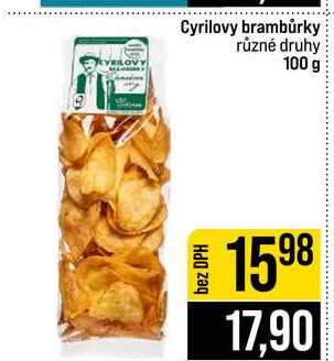 Cyrilovy brambůrky různé druhy 100 g
