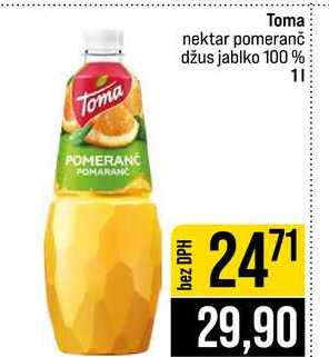 Toma nektar pomeranč džus jablko 100% 1l