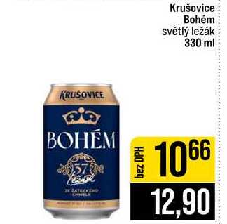 Krušovice Bohém světlý ležák 330 ml