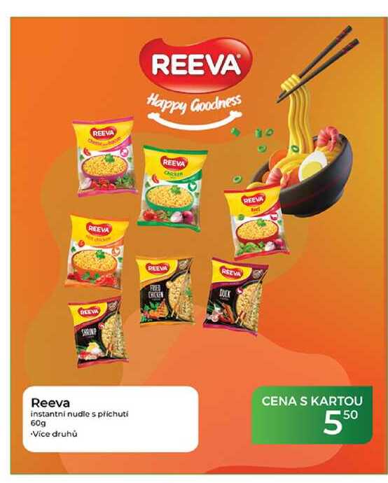 Reeva instantní nudle s příchutí 60g