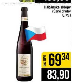 Habánské sklepy různé druhy 0,75l