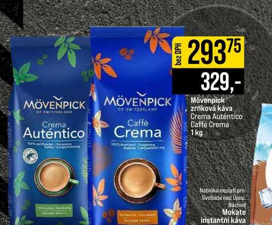 Mövenpick zrnková káva Crema Auténtico Caffé Crema 1kg 