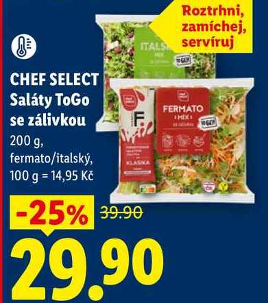CHEF SELECT Saláty ToGo se zálivkou, 200 g