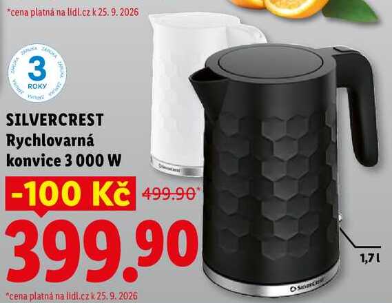 SILVERCREST Rychlovarná konvice 3 000 W