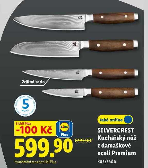 SILVERCREST Kuchařský nůž z damaškové oceli Premium