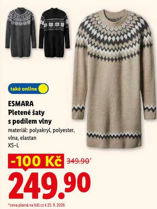 ESMARA Pletené šaty s podílem vlny