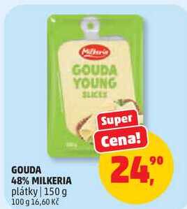 GOUDA 48% MILKERIA plátky, 150 g