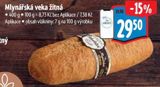 Mlynářská veka žitná, 400 g