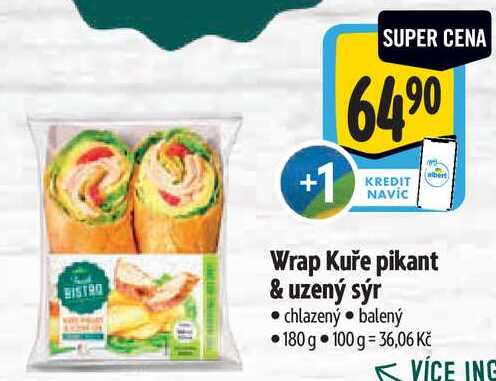 Wrap Kuře pikant & uzený sýr, 180 g