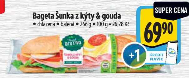 Bageta Šunka z kýty & gouda, 266 g