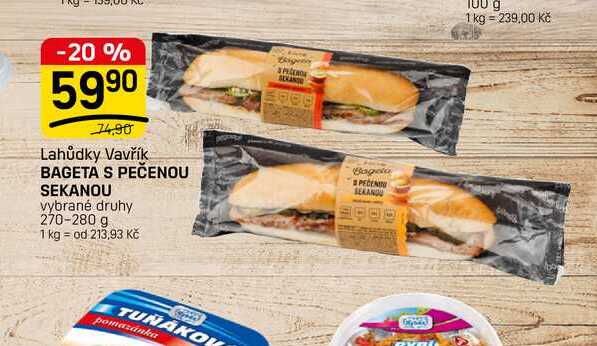 BAGETA S PEČENOU SEKANOU 270-280 g