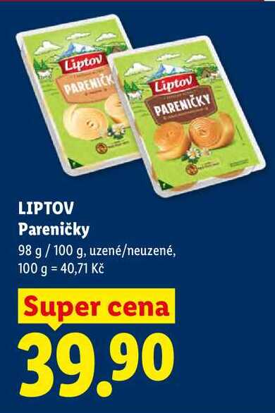 LIPTOV Pareničky, 98 g/100 g, uzené/neuzené