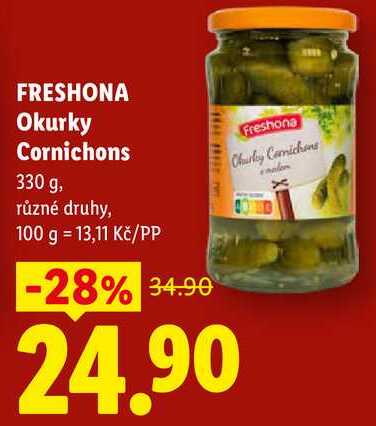 FRESHONA Okurky Cornichons, 330 g